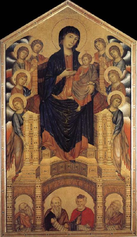 Cimabue Throning madonna with eight angels and four prophets oil painting image